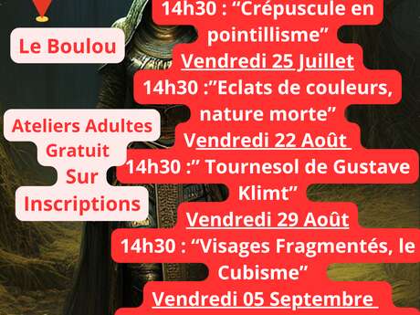 ATELIERS D'ARTS CRÉATIFS ADULTES