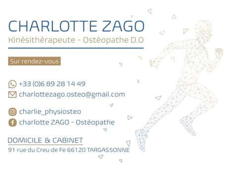 CHARLOTTE ZAGO KINÉSITHÉRAPEUTE DU SPORT - OSTÉOPATHE