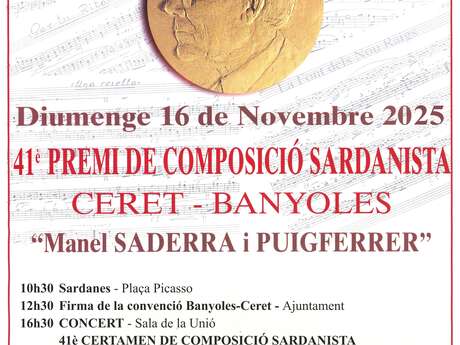 41ÈME PRIX DE COMPOSITION MUSICALE SARDANISTE CÉRET-BANYOLES « MANUEL SADERRA I PUIGFERRER » ORGANISÉ PAR LE FOMENT DE LA SARDANE
