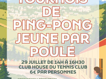 TOURNOI DE PING-PONG JEUNES PAR POULES - MERCREDI 29 JUILLET