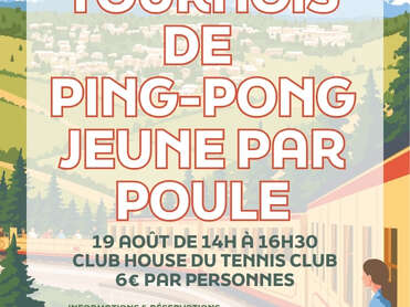 TOURNOI DE PING-PONG JEUNES PAR POULES - MERCREDI 19 AOÛT