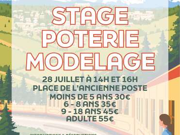 STAGE POTERIE MODELAGE - MARDI 28 JUILLET