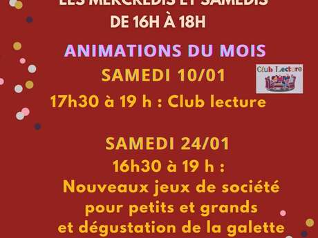 LES ANIMATIONS DE LA MEDIATHEQUE - OSSEJA : NOUVEAUX JEUX DE SOCIÉTÉ + GALETTE