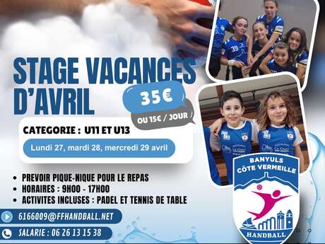 STAGE VACANCES D'AVRIL PAR BANYULS HANDBALL