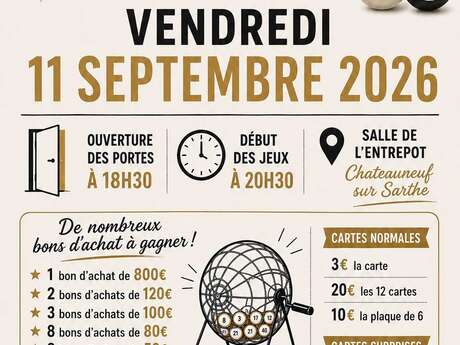 Soirée loto à Châteauneuf-sur-Sarthe (les Hauts-d'Anjou)