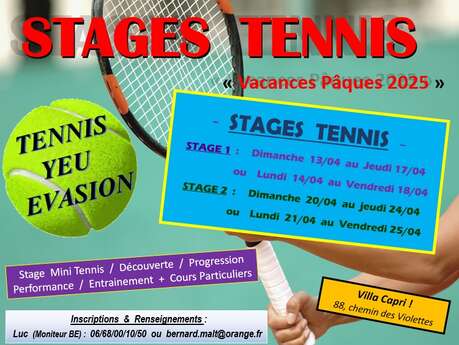 Stages de Tennis avec Tennis Yeu Evasion