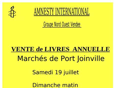 Vente de livres au profit d'AMNESTY International