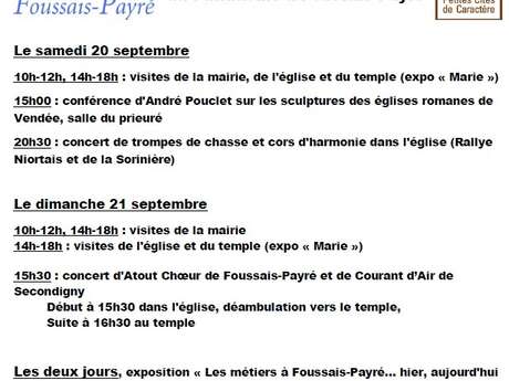 Les Journées du Patrimoie à Foussais-Payré