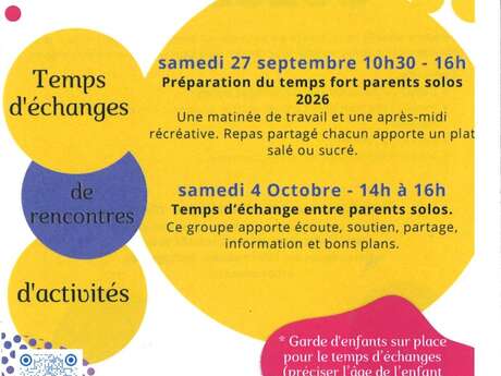 Parents Solos 85* Temps d'échanges de rencontre d'activités