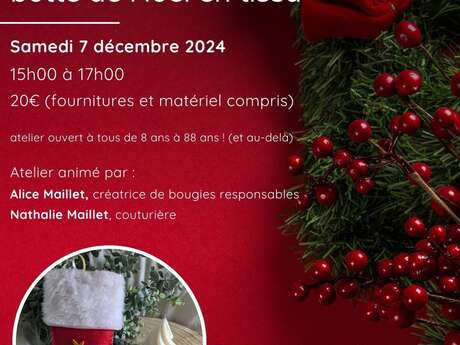 ATELIER CREATIF: BOUGIE ET HOTTE DE NOEL EN TISSU