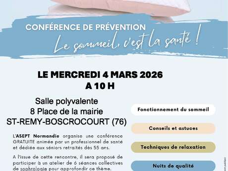 Conférence et séance de sophrologie : "Le sommeil, c'est la santé !"