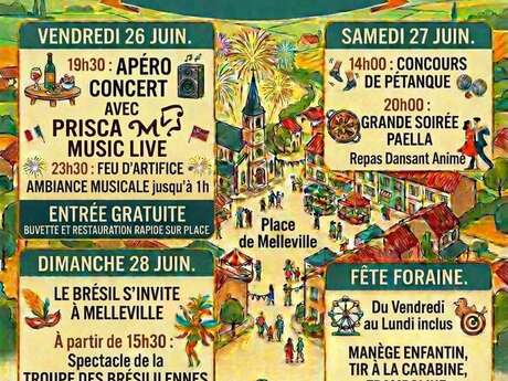 Grande fête locale et feu d'artifice