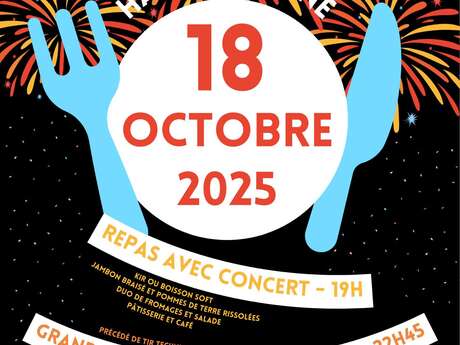 Repas - Spectacle pyrotechnique-Concert - La halle en Scène