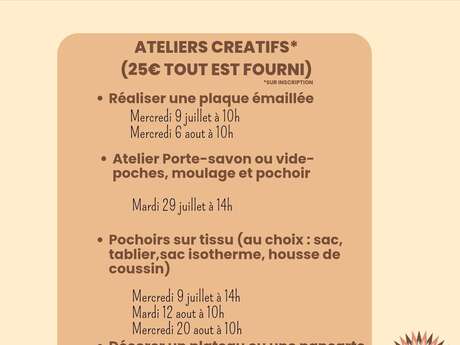 Ateliers créatifs