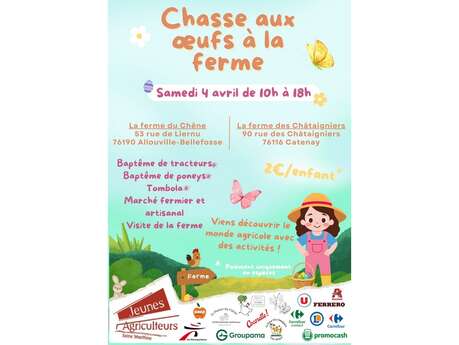 Chasse aux oeufs à la ferme