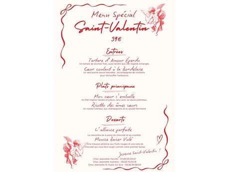 Menu spécial Saint-Valentin