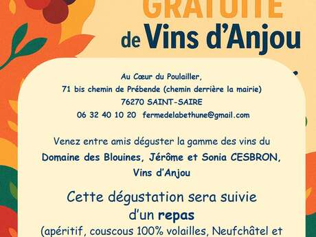 Dégustation gratuite de Vins d'Anjou
