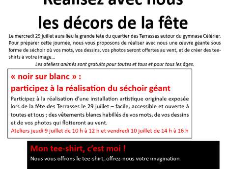 Fête des terrasses : "Atelier noir sur blanc"