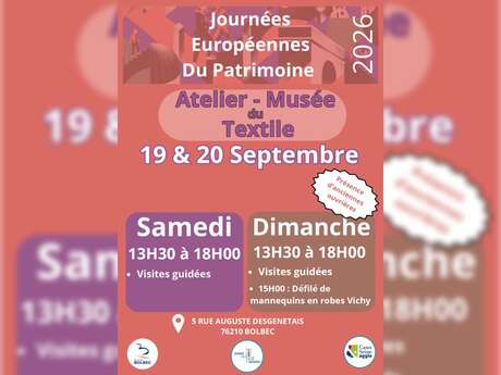 Journées Européennes du Patrimoine : Visite de l'Atelier-Musée du Textile et des Indiennes