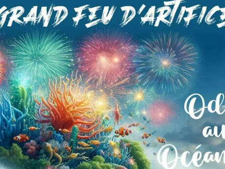 Feu d'artifice à Étretat