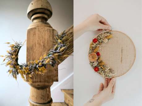 Atelier couronne ou tambour fleuri