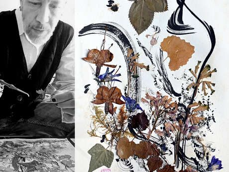 [Exposition] Fleurs pressées encre de Chine