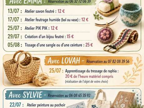 Atelier peinture au pochoir sur bois
