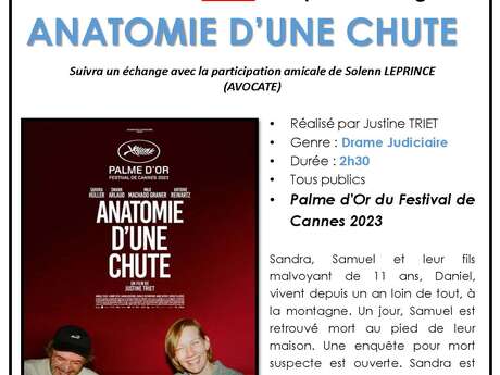 Ciné-débat : "ANATOMIE D'UNE CHUTE"