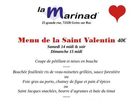 Menu de La Saint-Valentin
