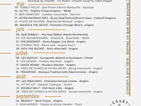 Court Circuit Juvardeil - programmation animations mai à octobre 2026