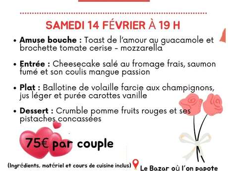 Atelier cuisine, spécial saint Valentin