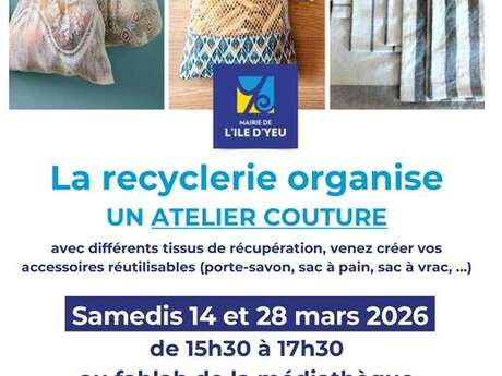 Atelier couture avec la recyclerie au FabLab du Pôle culturel du Petit Chiron