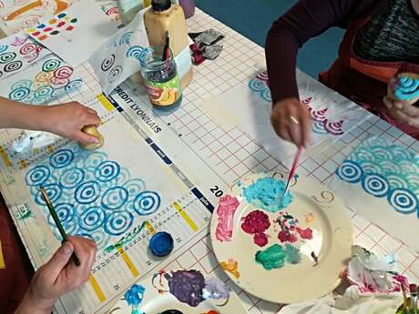 Le Brunch de Mlle Mars Création de tissus peints