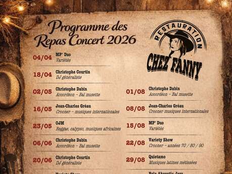 Repas Concert au restaurant "Chez Fanny"