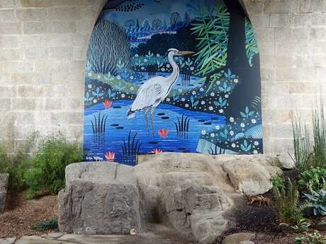 Le Jardin du Héron, peinture murale d'Alain Thomas