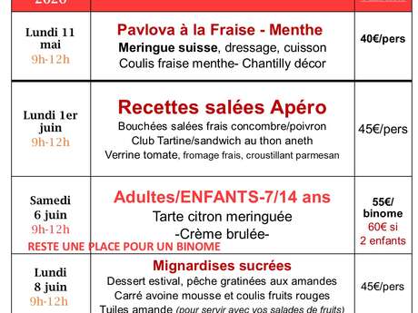 Cours de Cuisine : Recettes Salées Apéro