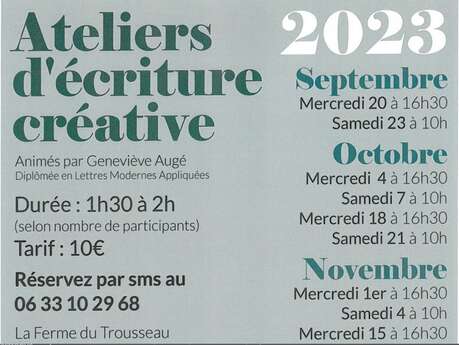 Atelier d'écriture créative