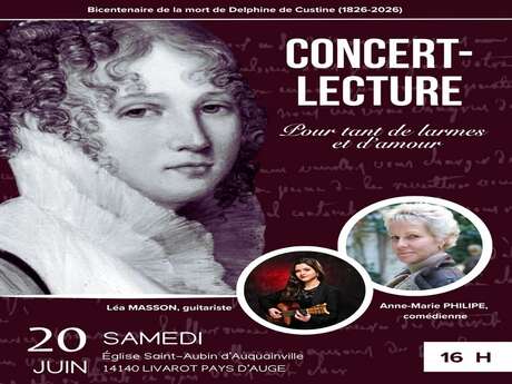 Concert / Lecture "Pour tant de larmes et d'amour" - Eglise Saint-Aubin d'Auquainville