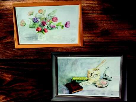 Exposition d'aquarelles de l'association "La Vache qui Lit" de Familly au Village Fromager - Livarot