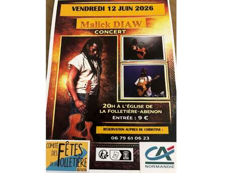 Concert de Malick Diaw à l'église de La Folletière-Abenon
