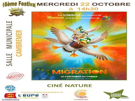 Projection du film d'animation Migration dans le cadre du 16 ème Festival Génération Durable