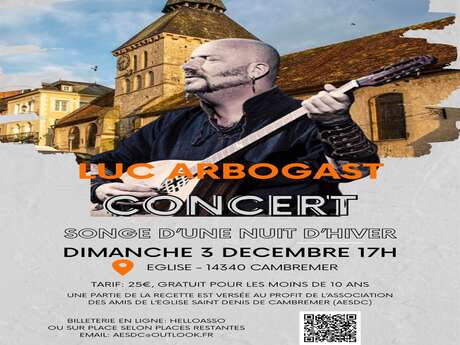 LUC ARBOGAST Concert exceptionnel à Cambremer le dimanche 3 décembre à 17h