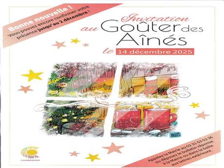 Invitation au goûter des Aînés le 14 Décembre 2025