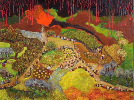 Mémoires des landes de Lucien Pouëdras - Peinture - Léguer en fête