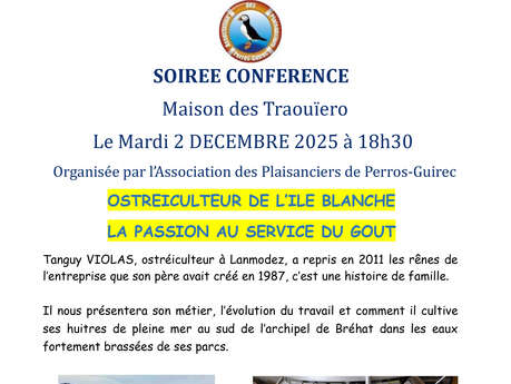 Conférence: Ostréiculteur de l'île blanche, la passion au service du goût.