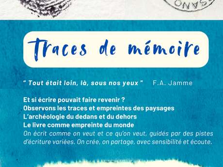Atelier d'écriture - Traces de mémoire