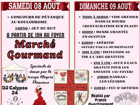 Fête locale : pétanque, fête foraine, marché gourmand