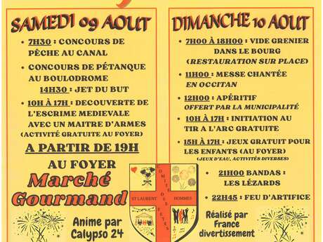 Fête locale: vide grenier, jeux, feux d'artifices