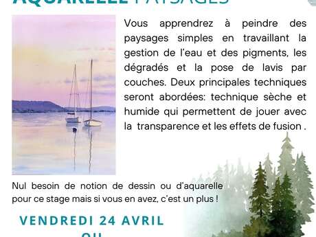 Stage dessin-peinture : Aquarelle - Paysages  par Floriane VIRGO