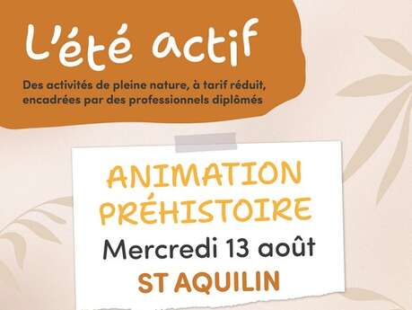 Eté actif : Animation préhistoire